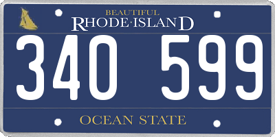 RI license plate 340599