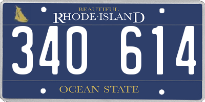 RI license plate 340614