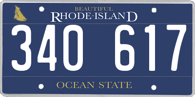 RI license plate 340617