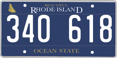 RI license plate 340618