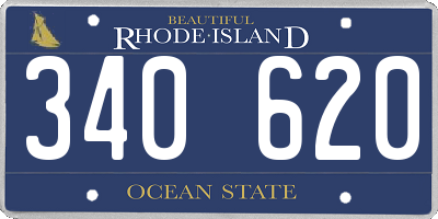 RI license plate 340620