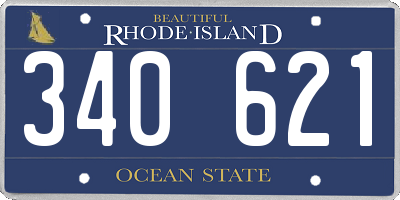 RI license plate 340621