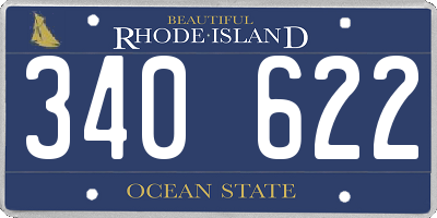 RI license plate 340622