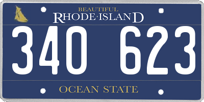 RI license plate 340623