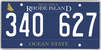 RI license plate 340627