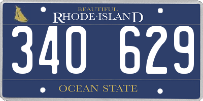 RI license plate 340629