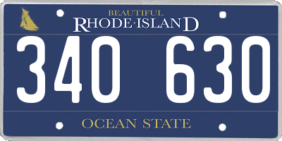 RI license plate 340630