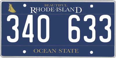 RI license plate 340633