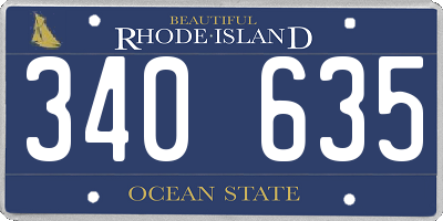 RI license plate 340635