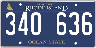 RI license plate 340636