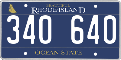 RI license plate 340640