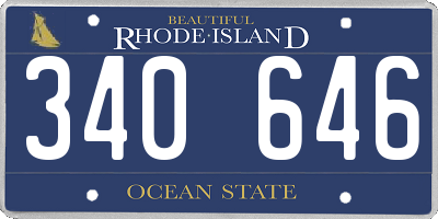 RI license plate 340646