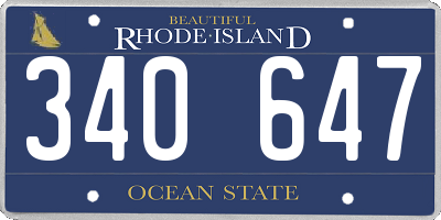 RI license plate 340647