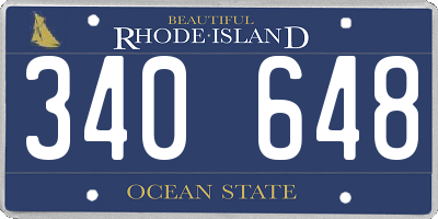 RI license plate 340648