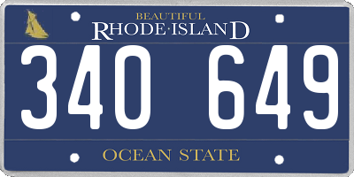 RI license plate 340649