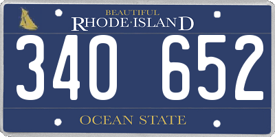 RI license plate 340652