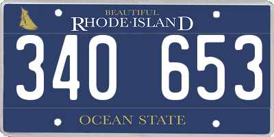 RI license plate 340653