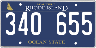 RI license plate 340655