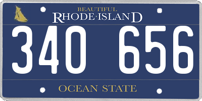 RI license plate 340656