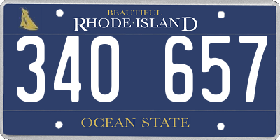 RI license plate 340657