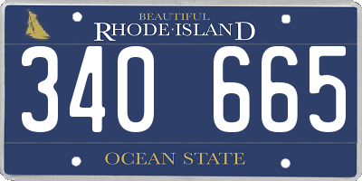 RI license plate 340665