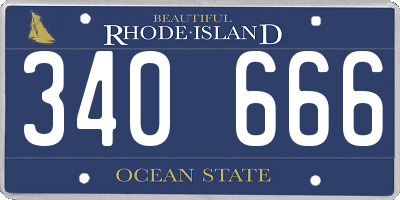 RI license plate 340666