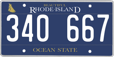 RI license plate 340667