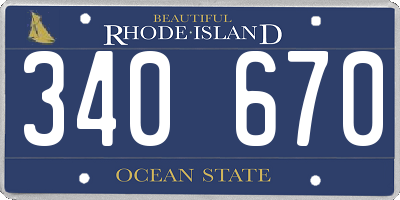 RI license plate 340670