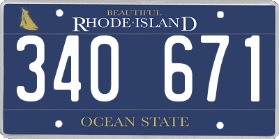 RI license plate 340671