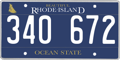 RI license plate 340672