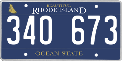 RI license plate 340673