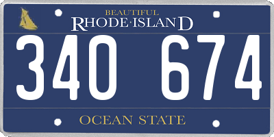RI license plate 340674