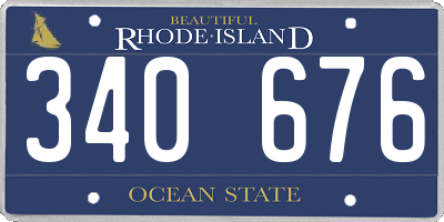 RI license plate 340676