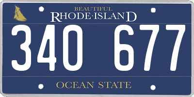RI license plate 340677