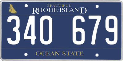 RI license plate 340679