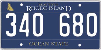 RI license plate 340680