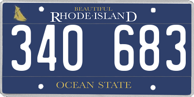 RI license plate 340683