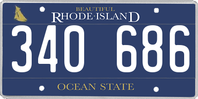 RI license plate 340686