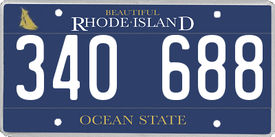 RI license plate 340688