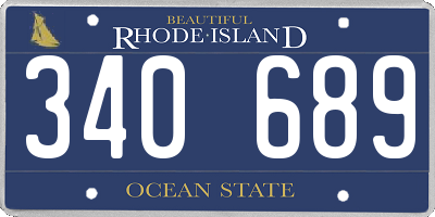 RI license plate 340689