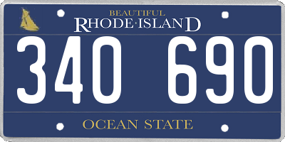 RI license plate 340690