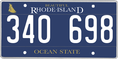 RI license plate 340698