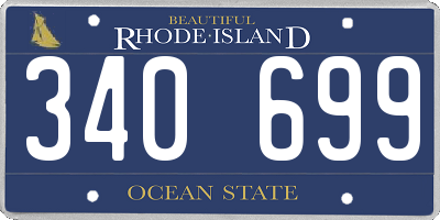 RI license plate 340699