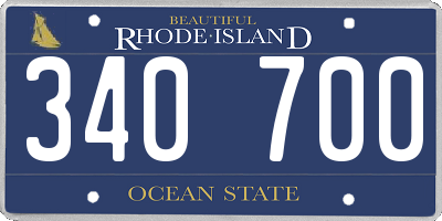 RI license plate 340700