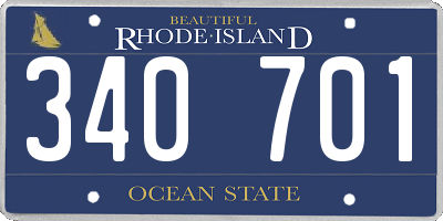 RI license plate 340701