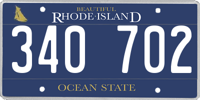 RI license plate 340702
