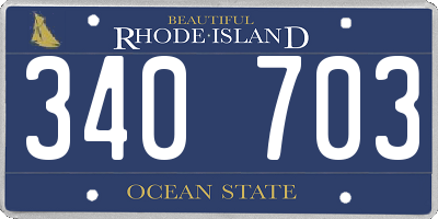 RI license plate 340703