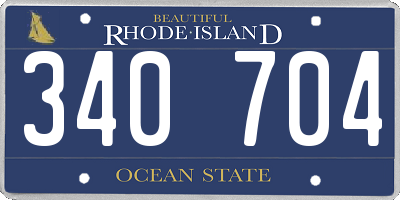 RI license plate 340704