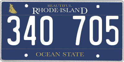 RI license plate 340705