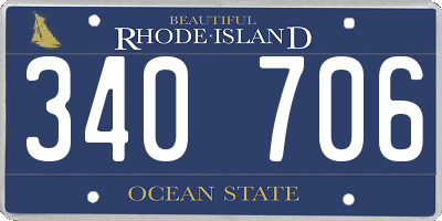 RI license plate 340706